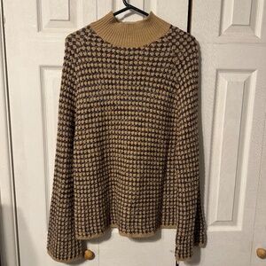 Women's Patterned Mock-Neck Long Sleeve Sweater - Size Large